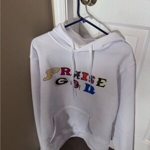 White & Black Graphic Hoodie